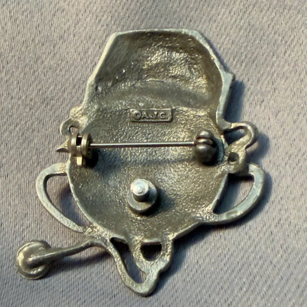 Medical Professional Brooch AJC Silver Tone Doctor Nurse Vintage 2”